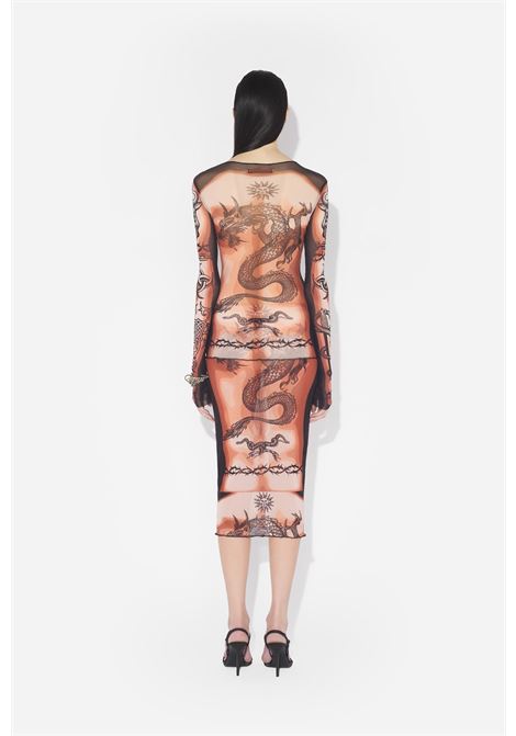 crew neck top donna nude marrone e nero JEAN PAUL GAULTIER | 26/01-W-TO456-M026P636000